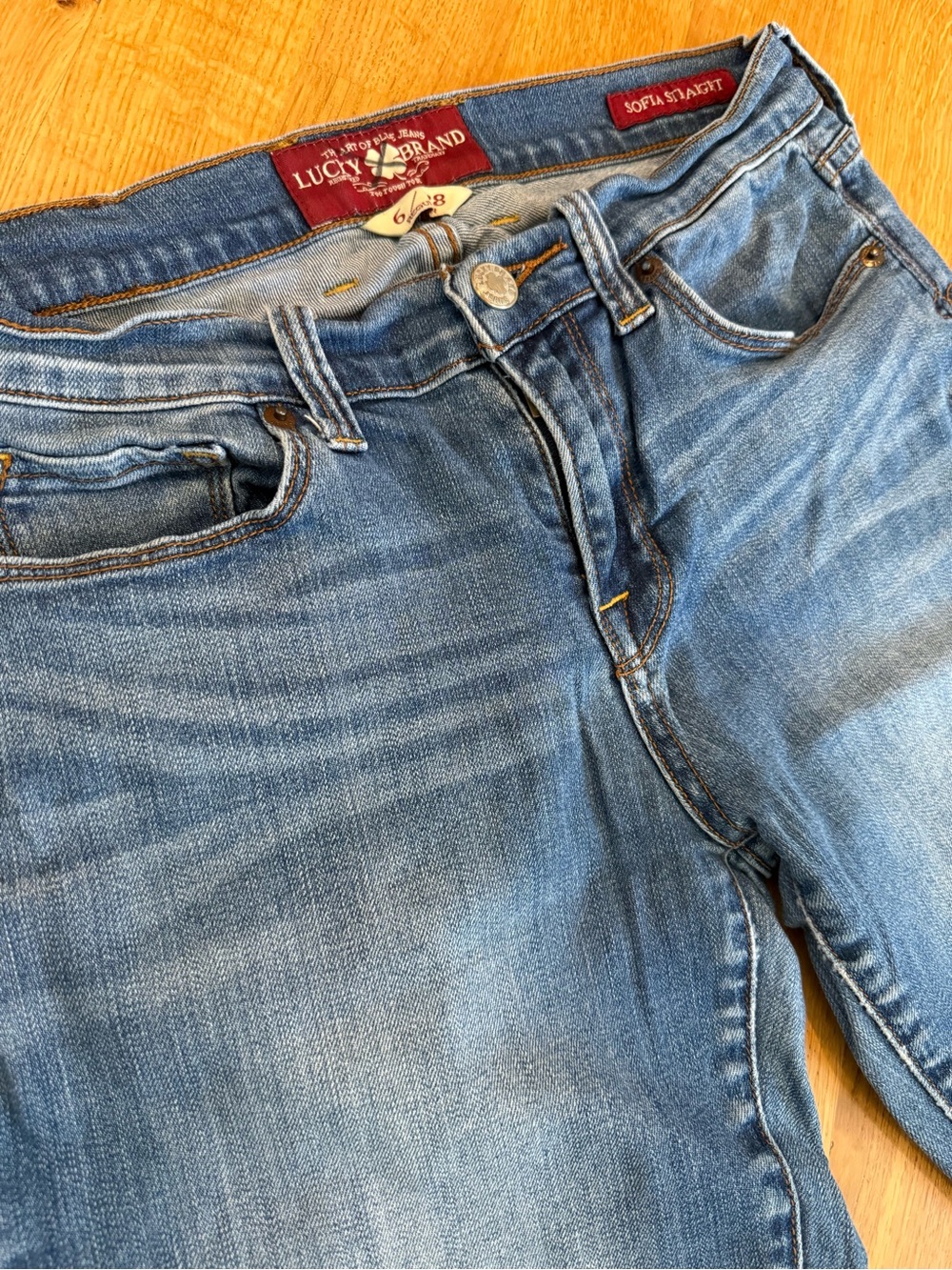 Lucky Brand Women's Straight Leg Jeans in Medium Blue Wash